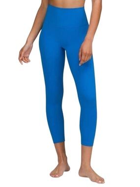 Lululemon Base Pace High-Rise Crop Leggings Athletic Poolside Blue Women 14